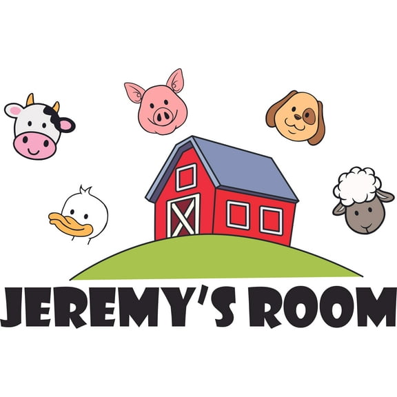 Pigs Ducks Sheeps Cows Animal Farm Decors Wall Sticker Art Design Decal for Girls Boys Kids Room Bedroom Nursery Kindergarten House Fun Home Decor Stickers Wall Art Vinyl Decoration (20x40 inch)