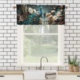 thumbnail image 3 of Peacock Curtain Valances for Kitchen Windows Retro Animal Green Garden Scenery Asian Art Privacy Decorative Rod Pocket Short Window Valance Curtains 54 by 18 in, 1 Panel, 3 of 6