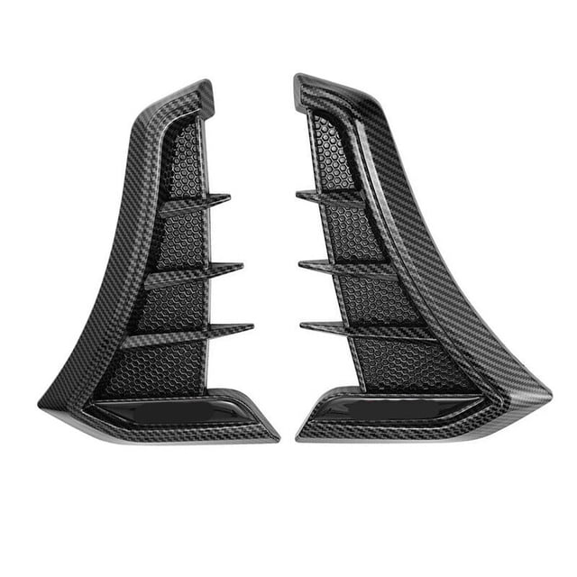 2 Pack Durable Carbon Fiber Look Hood Airflow Fender Side Vent Decorative Sticker -