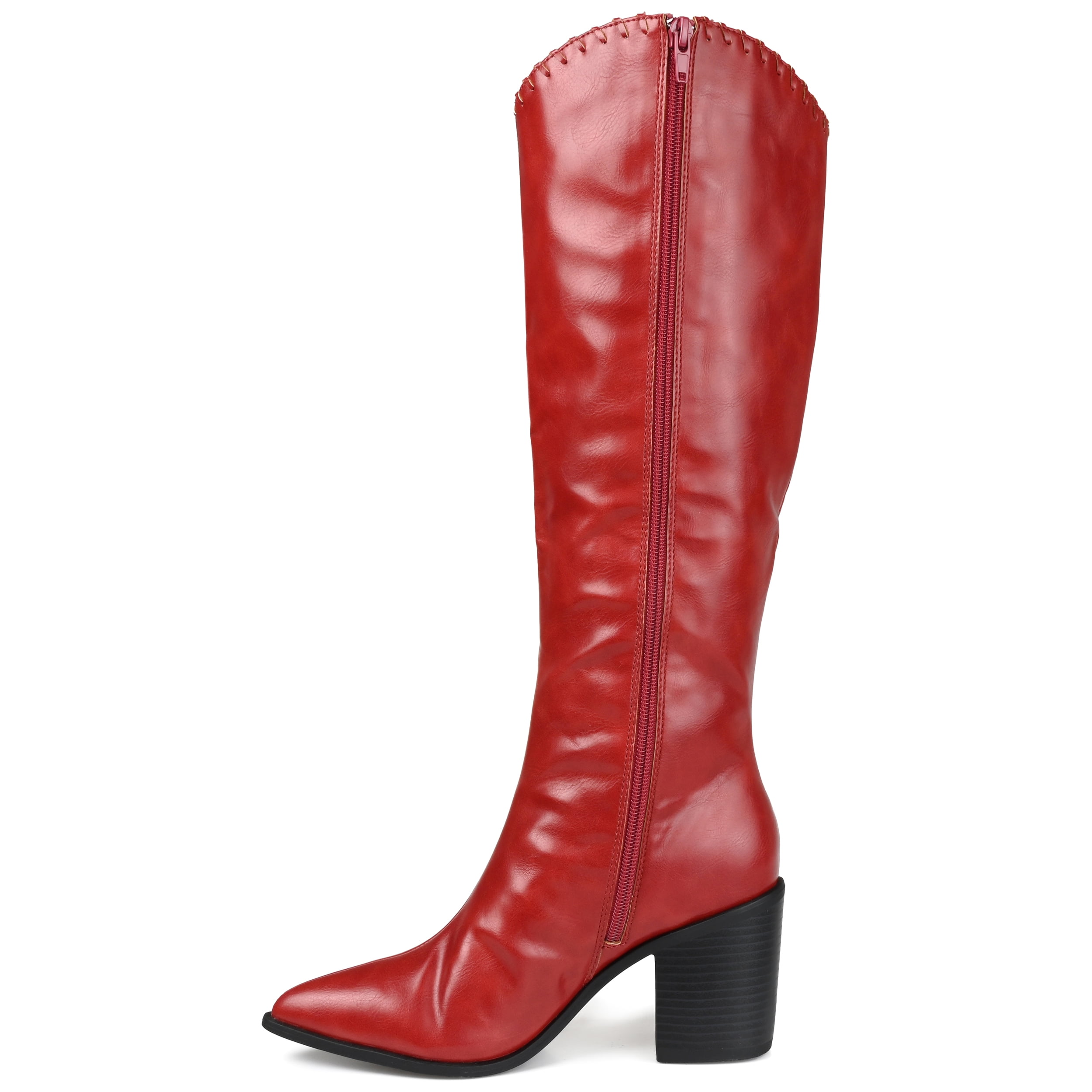 Journee Womens Daria Wide Calf Stacked Heel Knee High Boots