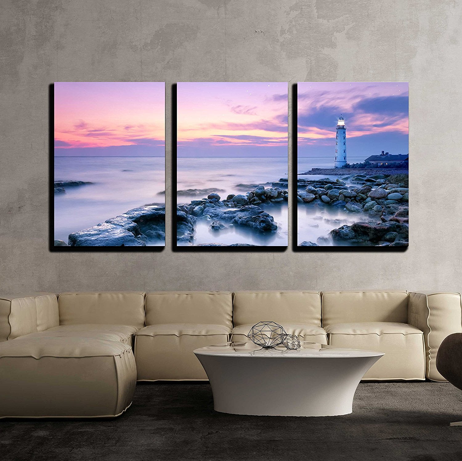 Wall26 3 Piece Canvas Wall Art - Lighthouse - Modern Home Decor