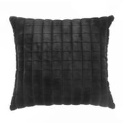 Mainstays Square Tile Faux Fur Black Pillow, 20 in x 20 in, Polyester Fill