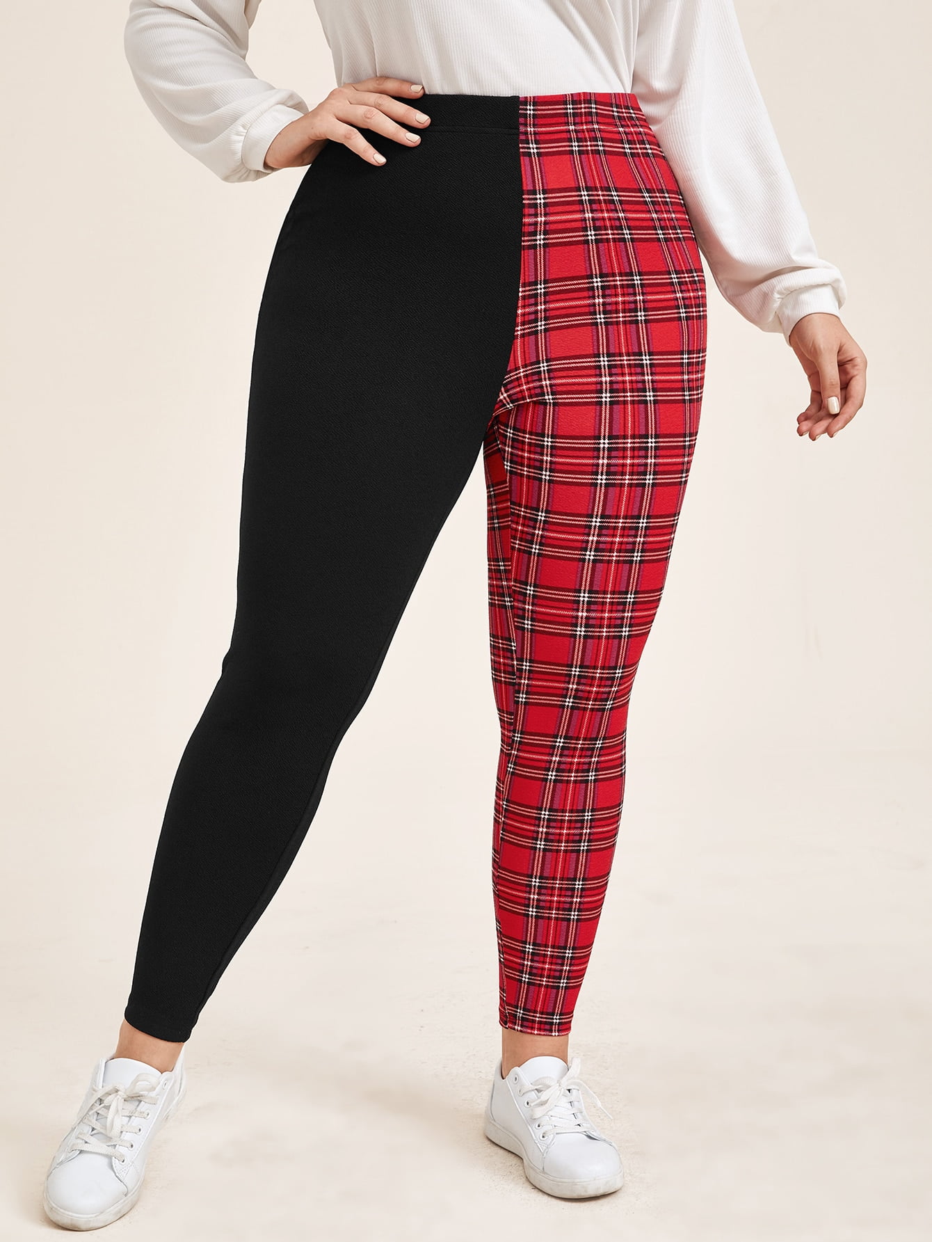 tartan leggings plus size