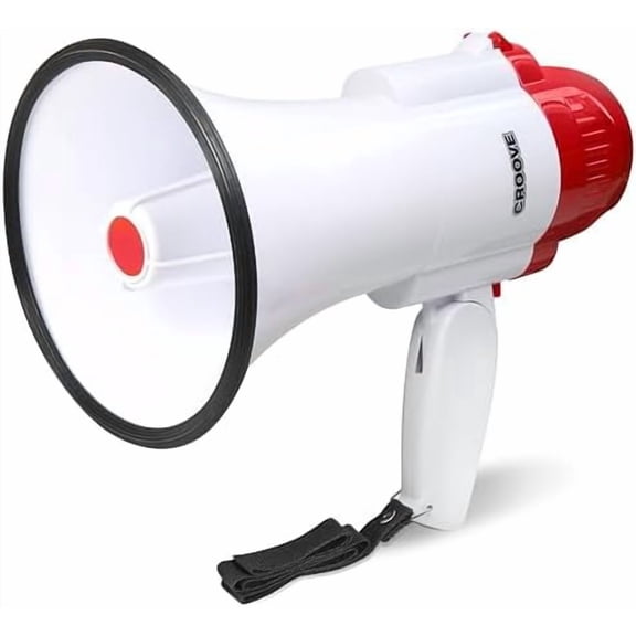 Portable Megaphone Loud Speaker, Bullhorn with Siren Music, Volume Control, 30 Watt Mini Bull Horn, 800 Yard Voice Range Mega Phone, Noise Makers, Sporting Essentials for Coach, Camp Counselor$$