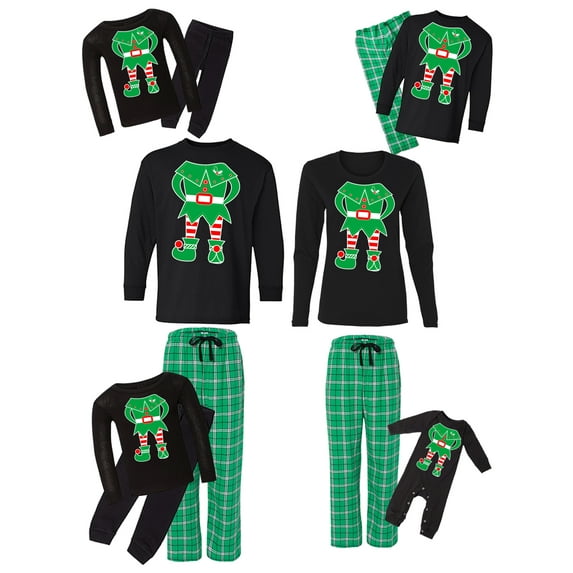 Awkward Styles Family Christmas Pajamas Set Green Elf Matching Sleepwear