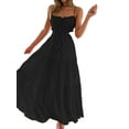 thumbnail image 2 of Suagox Women Summer Casual Long Dress Solid Color Tie-Up Sleeveless Backless Dress Fashion Party Sling Dress, 2 of 10