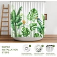 thumbnail image 5 of Tropical Plants Shower Curtain, Green Monstera Leaf Shower Curtain with Bird, Polyester Fabric Waterproof Shower Curtain Sets Machine Washable Decor Bath Curtain, 5 of 6