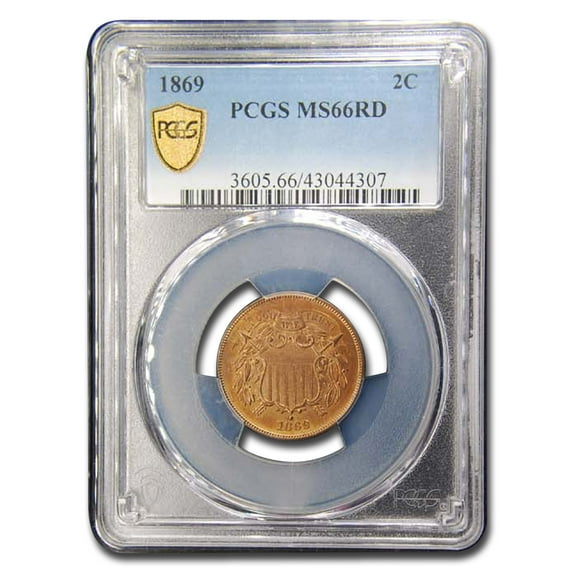1869 Two Cent Piece MS-66 PCGS (Red)