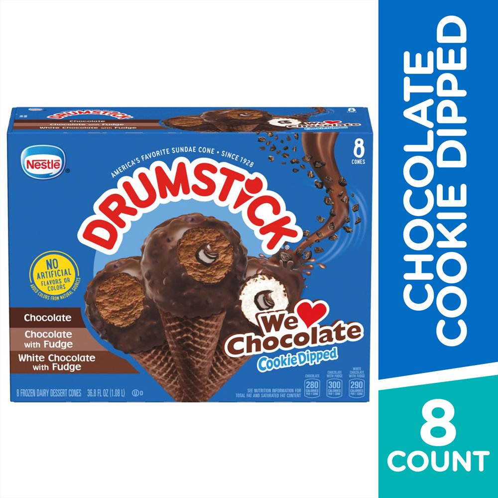 Drumstick We Love Chocolate Cookie Dipped Variety Pack, 8 Count