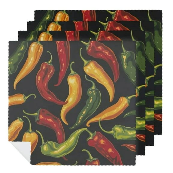 PHYHOO Hot Chili Pepper Dinner Napkins Soft Cloth Napkins Printed Table Napkins for Parties Weddings Event  2 PCS