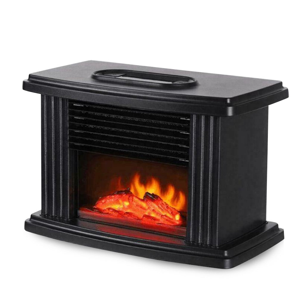 Loyalheartdy 1KW Mini Electric Fireplace Heater 3D Portable Simulation Flame Stove Burner Warmer Heating for Indoor Use