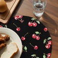 thumbnail image 3 of Cherry Rustic Round 15 Inch Placemats Set of 6, Spring Summer Tropic Fruit Black HeatResistant Non Slip Place Mats for Dining Table, Wipeable Braided Kitchen Table Mats for Housewarming, 3 of 9