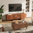 thumbnail image 7 of TV Stand, Boho TV Stand for Living Room, Mid Century Modern TV Stand, Storage Cabinet and Entertainment Center, Modern TV Console Table for 75+ Inch TV(Cherry 66"), 7 of 7