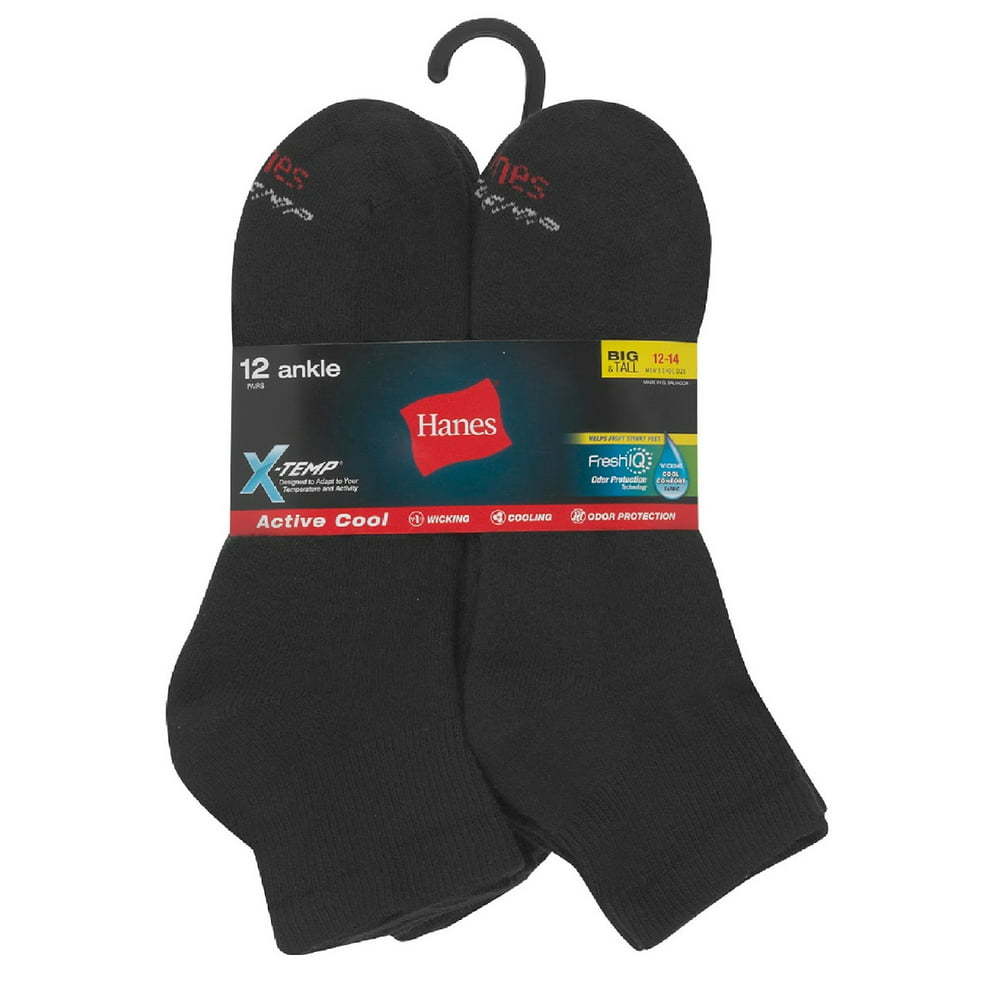 Hanes - Hanes Men's 12-Pack 'BIG-TALL' X-Temp Comfort Cool Ankle Socks ...
