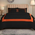 thumbnail image 2 of DNG Creations 1 Piece Full Black And Orange Border Line Pattern Duvet Cover - 100% Egyptian Cotton, 800 Thread Count ( Oversized Queen ), 2 of 5