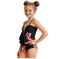 thumbnail image 5 of mgoYE Girl Swimsuit Size 14-16 Tankini Girls Bathing Suit Color-Block Adjustable Straps Bikini Sets Girls Two Piece Swimsuits with Chest Pad Swimwear(Black,13-14 Years), 5 of 7