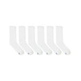 thumbnail image 2 of Hanes Performance Men's Cushioned Big & Tall Crew Socks, 6-Pairs White 12-14, 2 of 6