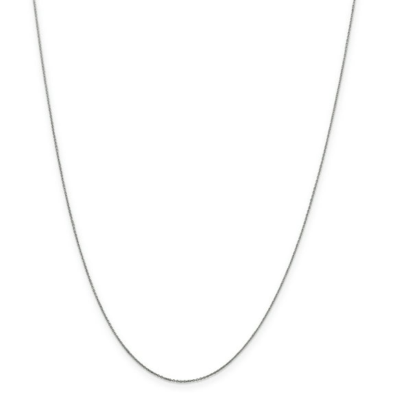 10k White Gold .6mm Solid Diamond-Cut Cable Chain