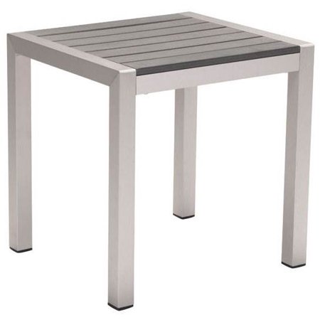 Cosmopolitan Side Table in Brushed Aluminum Finish