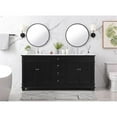 thumbnail image 6 of Elegant Decor Wesley 72" Solid Wood Steel Double Bathroom Vanity Set in Black, 6 of 8