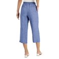 thumbnail image 4 of MSRP $70 Charter Club Linen Cropped Pull-On Pants Blue Size Medium, 4 of 4