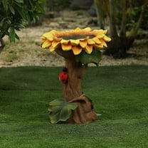 AZXY Resin Sunflower Bird Bath, Bird Bath Bowl Birdfeeder for Outdoors Garden Yard Lawn Decor, Standing BirdBath, Durable Waterproof, Bird Feeding Station, Gifts for Bird Lovers