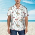thumbnail image 4 of Daiia Funny Chicken Hawaiian Shirt for Men Gentle Cotton Regular Short Sleeve Casual-Medium, 4 of 9