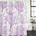 thumbnail image 3 of Purple Gray Coral Coastal Waterproof Fabric Shower Curtain,Summer Beach Seaside Nautical Waterproof Fabric Shower Curtain for Bathroom Curtains Bathtubs Shower Curtains with 12 Hooks Extra Long 72x84, 3 of 8