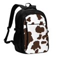 thumbnail image 1 of Balery Brown Cow Mochila con carga USB para hombre y mujer - Mochila impermeable y antirrobo para laptop con puerto USB para viajes, trabajo, 1 of 7