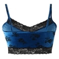 thumbnail image 4 of Women Lace Velvet Camisole Thin Straps Bodycon Camis Tops, 4 of 6