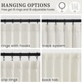 thumbnail image 4 of Jainmy Pinch Pleated Sheer Curtains,Drapes Back Tab Pleat Hooks Rings,Neutral Boho Window Curtains Living Room Bedroom,2 Panels,Offwhite,40"×84", 4 of 11