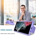 thumbnail image 5 of for Samsung Galaxy S23 Ultra Case with Slide Camera Cover, [Military Drop Protection] [Snug Touch] Hard Back & Soft Edge Phone Case with Stereo Bracket for Samsung S23 Ultra LTT Purple, 5 of 9