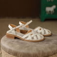 thumbnail image 5 of Latrodar Sandales Plates pour Femmes Sandales de Randonnée Femmes Confort Élastique Sandales de Plage Boucle Bout Rond Chaussures Talon Bas (1 Pouces-2 Pouces) Sandales Solides Moyennes pour Dames Cadeaux d'Anniversaire Quotidiens pour Femmes, 5 of 5