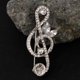 thumbnail image 5 of 2 Piezas Para Mujer, Nota Musical, Pasador, Broche De Cristal Con De Imitación, 5 of 9