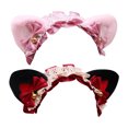 thumbnail image 1 of Paquete de 2 diademas de Lolita con orejas de gato, pajarita, campana, aro para la cabeza, cinta de encaje dulce, accesorios para el tocado MFZFUKR CPB-SSW1779-3, 1 of 6