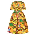 thumbnail image 5 of Rovga Toddler Kids Baby Girls Traditional Style Short Sleeve Round Neck Dress Princess Dresses Outfits 1-6Y Sundress, 5 of 7