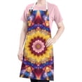 thumbnail image 5 of Colorful Tie Dye Flower Mandala Pattern Apron-Garden Aprons for Women with Pockets-Cotton Linen Waterproof Kitchen Cooking Gardening Aprons Adjustable for Kitchen,Cooking,BBQ and Salon 33x27 Inch, 5 of 7