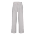 thumbnail image 4 of Domuza Mens Wide Leg Dress Pants Relaxed Fit Fashion Vintage Work Slacks Cotton Linen Pleated Baggy Lined Trousers Light Gray XL, 4 of 5