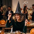 thumbnail image 6 of Halloween Pointed Witch Hat, Lightweight Wizard Headwear Accessory, Ideal for Halloween Themed Parties, Evening Gathering, Photo Shoot, Festival Outfit and Holiday Dress Up Supplies A, 6 of 8