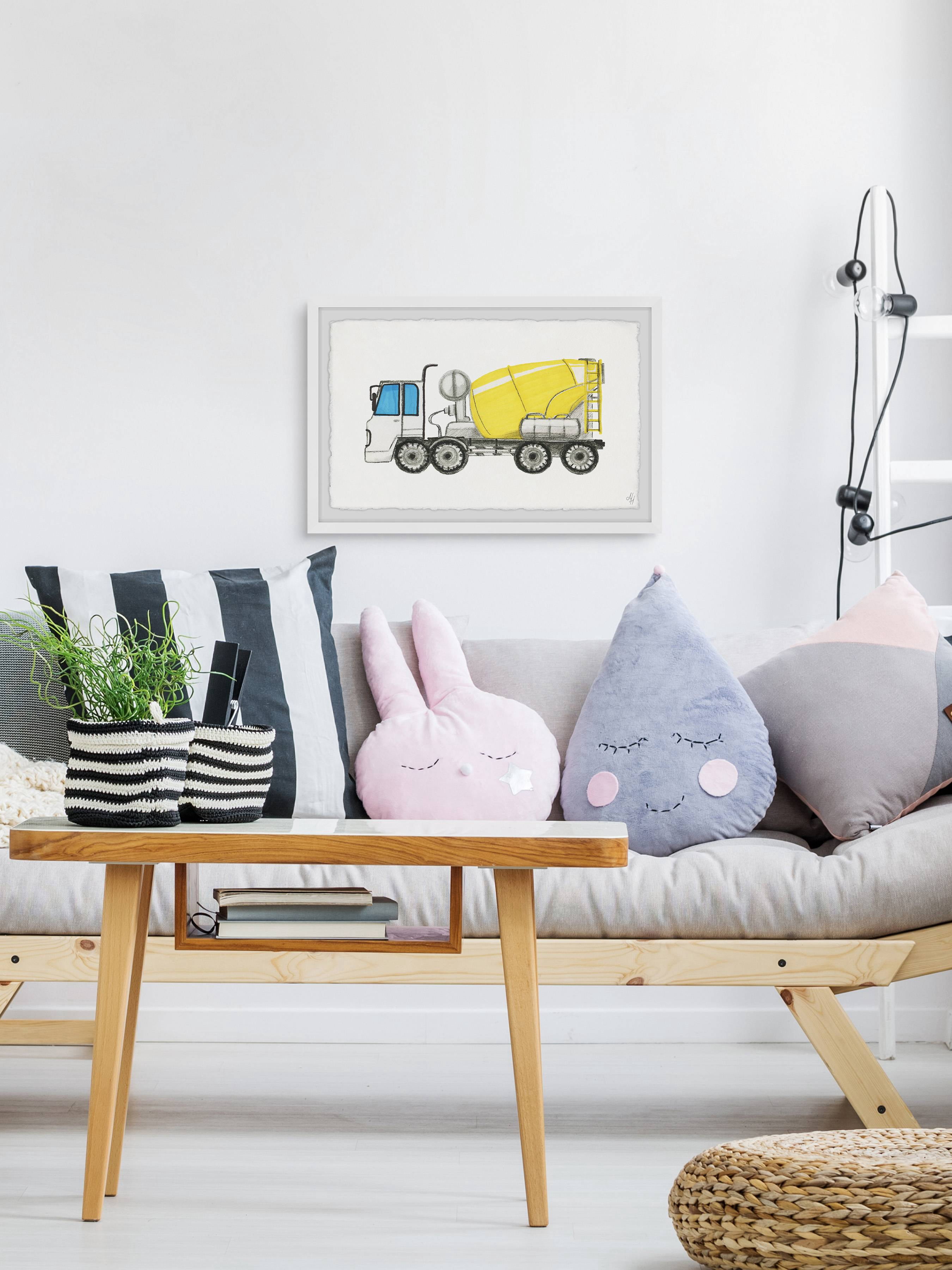 Marmont Hill Concrete Mixer Truck Framed Wall Art