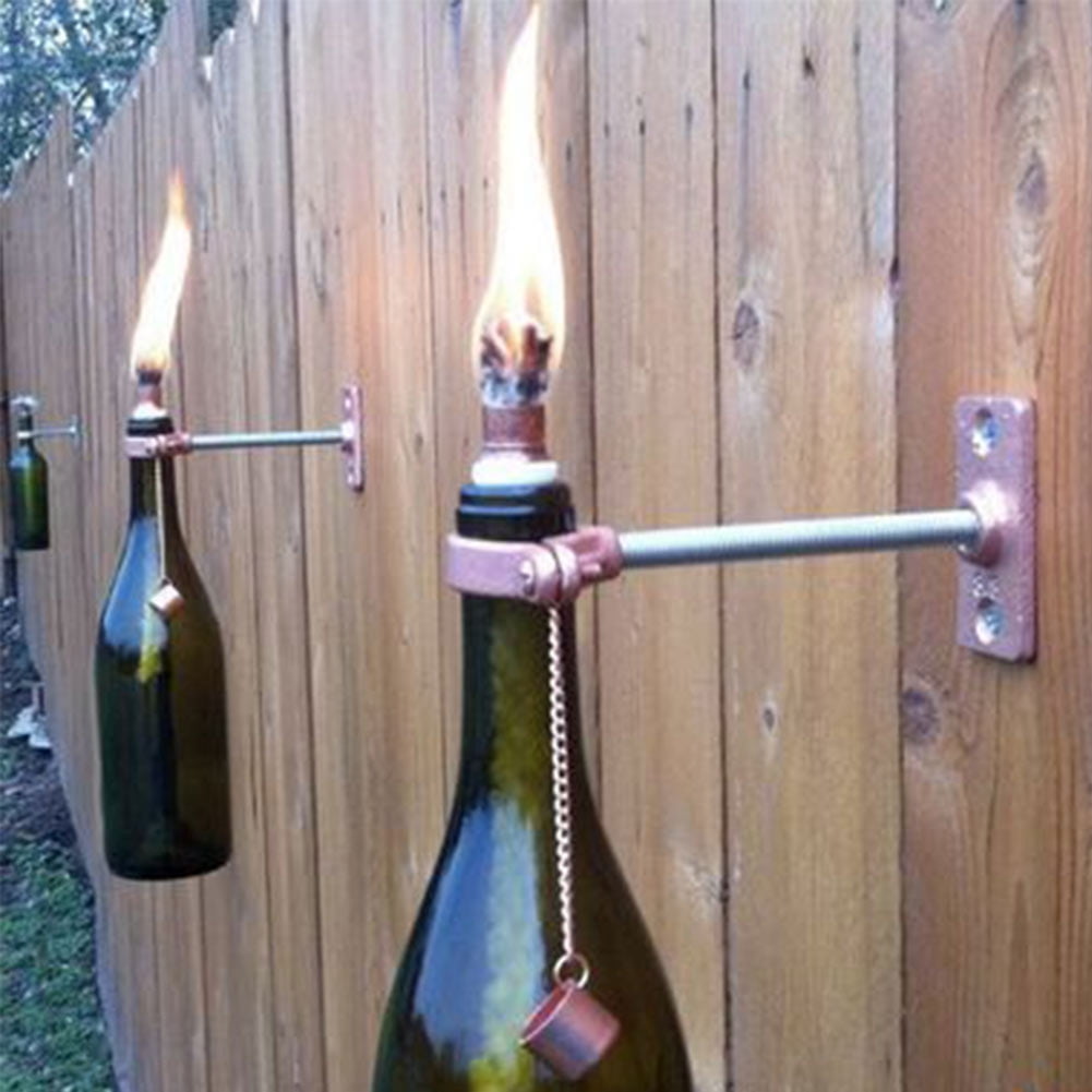 LYUMO Wine Bottle Tiki Torche, Well Woven Fiberglass For Outdoor TIKI Torch