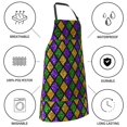 thumbnail image 5 of Kdxio Mardi Gras Shiny Green Purple Apron with Pockets Adjustable Kitchen Aprons for Men Women Waterproof Aprons for Cooking,Drawing,Crafting, Baking Household Cleaning, 5 of 8
