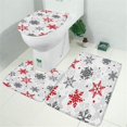 thumbnail image 2 of White Christmas Snowflake Pattern Bathroom Rugs Sets 3 Piece,Toilet Cover Set,Absorbent Non Slip Bathroom Mats Sets with U-Shaped Contour Rug Toilet Rug Set, 2 of 5