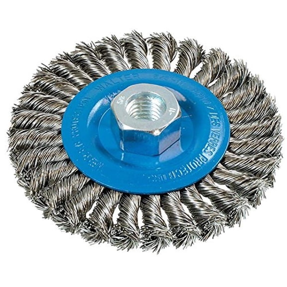 Walter 13L464 Knot Twisted Wire Wheel Brush - 4-1/2 in. Stainless Steel