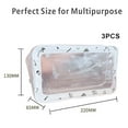 thumbnail image 2 of Three PVC transparent waterproof makeup bags, portable travel wash bag, multifunctional storage bag, 2 of 5