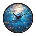 thumbnail image 2 of Voice Activated Clock with Glow Light 12 Inch Large Silent Wall Clock Battery Operated for Home Decor Shark Swimming in The Ocean, 2 of 8