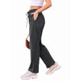 thumbnail image 3 of Women'S Wide Leg Sweatpants High Waisted Baggy Interior Drawstring Sweatpants Straight Leg Sweat Pants Dark Gray S, 3 of 7