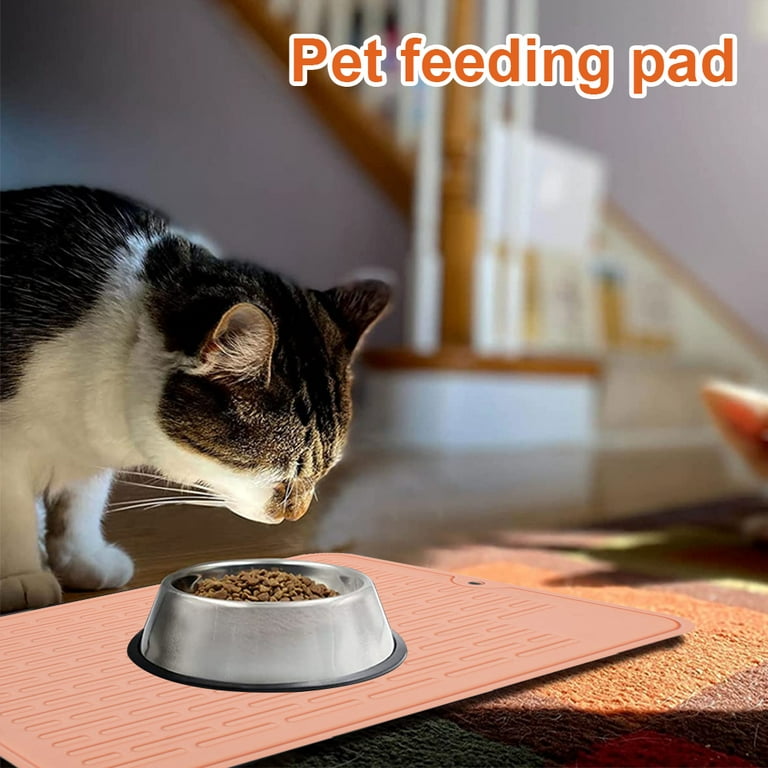 Silicone Pet Feeding Mat for Dogs and Cats, Waterproof Pet Food Mats Tray  with Edges, Non Slip Dog Cat Bowl Mat for Food and Water, Washable Pet Bowl  Mat Dog Placemats for