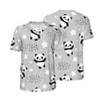 thumbnail image 2 of Easygdp Pandas Men's Muscle T-Shirt Men's Baseball Short Sleeves, for Gym Workout Athletic with Button - 4X-Large, 2 of 9