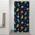 thumbnail image 2 of Dark Blue Dinosaurs Space Pattern Shower Curtain 36"x72" ,Bathroom Decorative Shower Curtains Set with 12 Hooks,Modern Waterproof Washable Shower Curtain, 2 of 6
